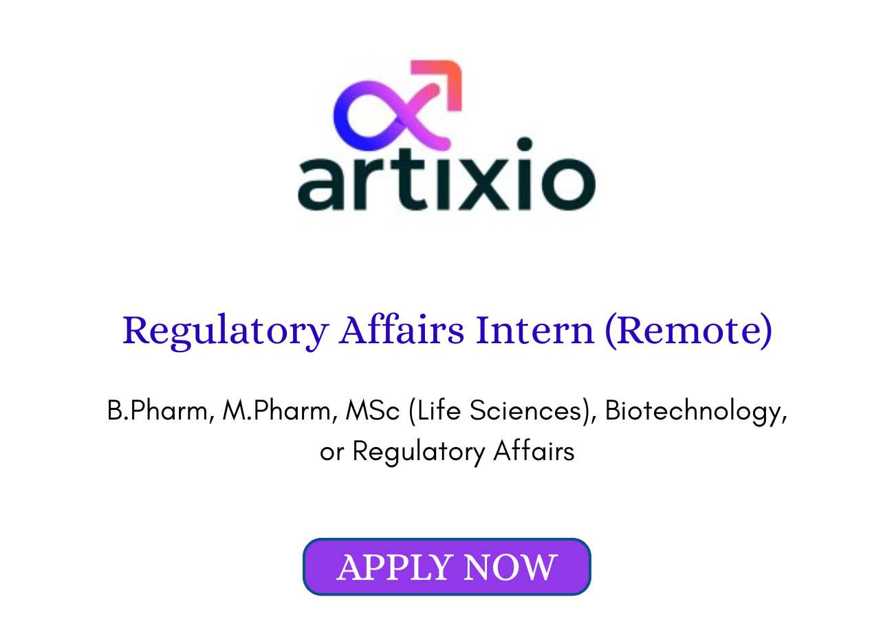 Regulatory Affairs Intern at ArtiXio in Remote