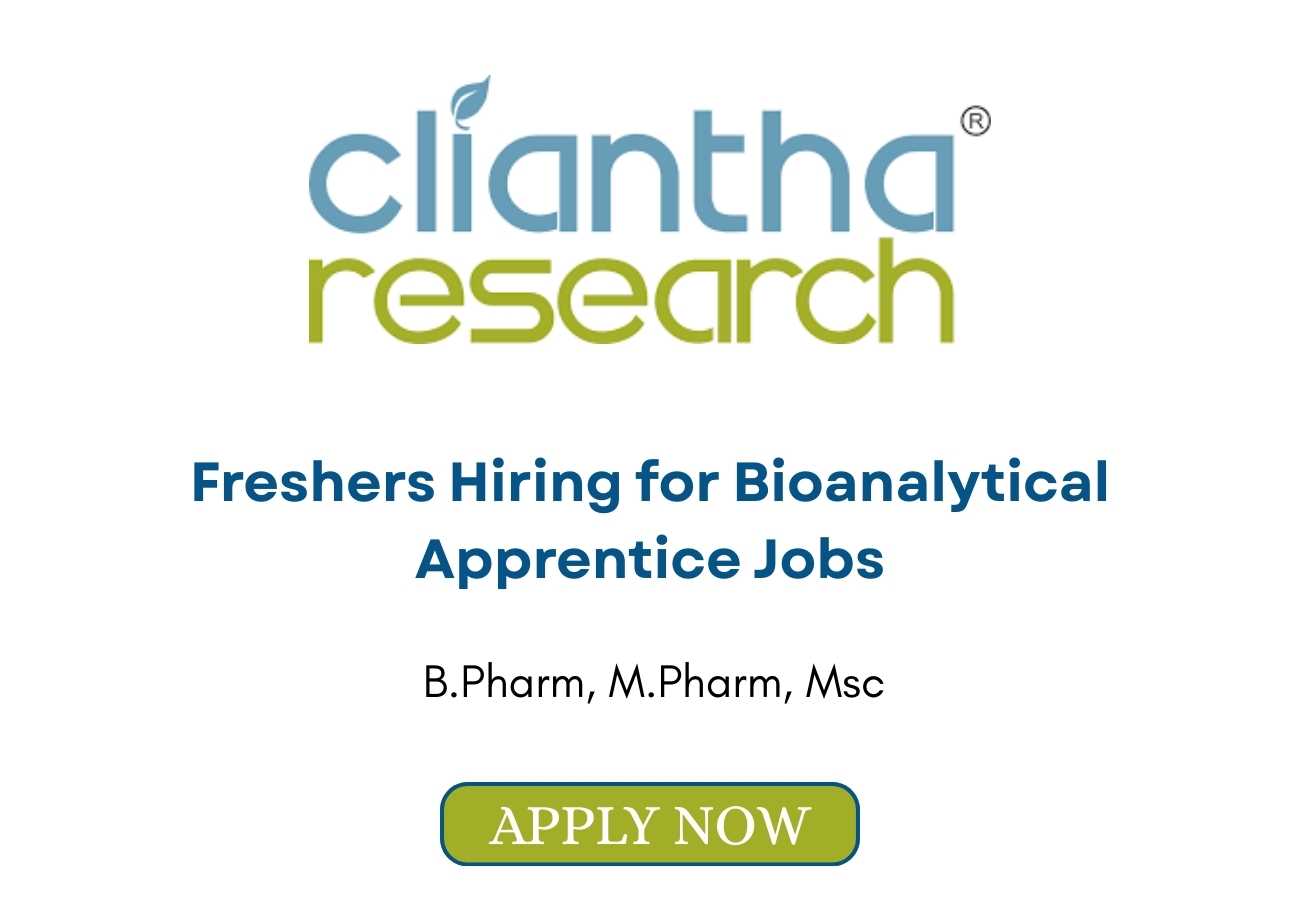 Cliantha Research Freshers Hiring