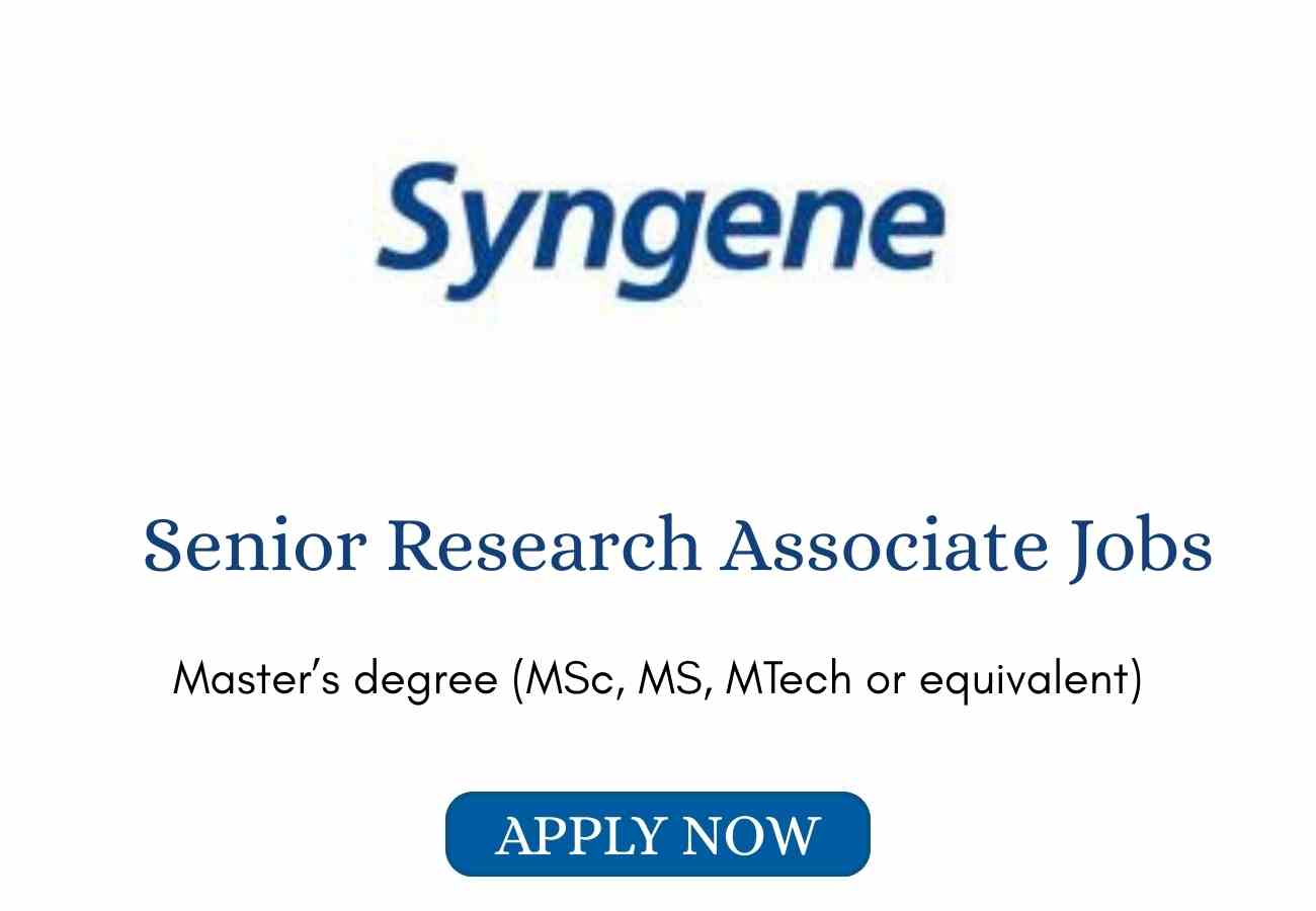 Senior Research Associate Jobs at Syngene