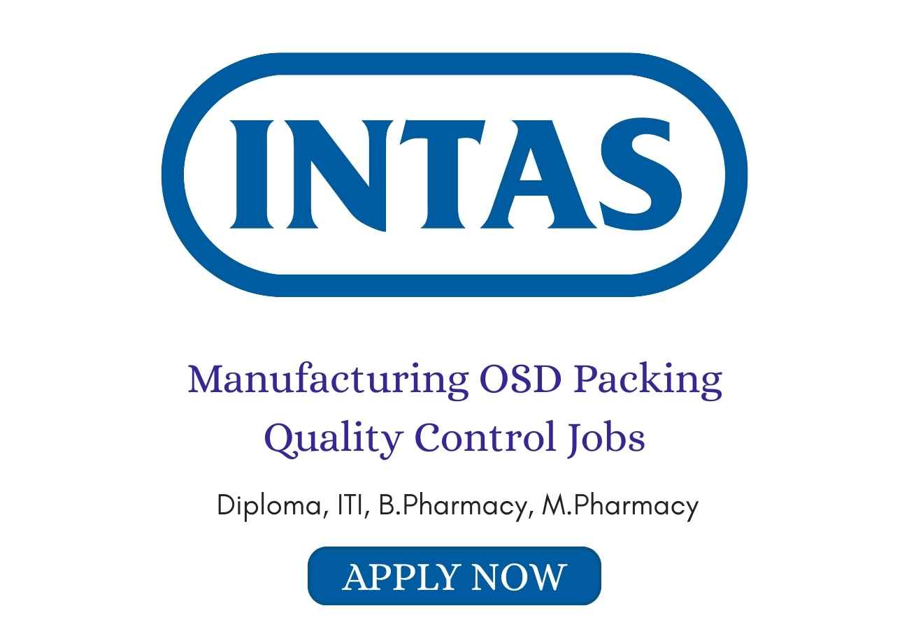 Manufacturing OSD Packing Quality Control Jobs