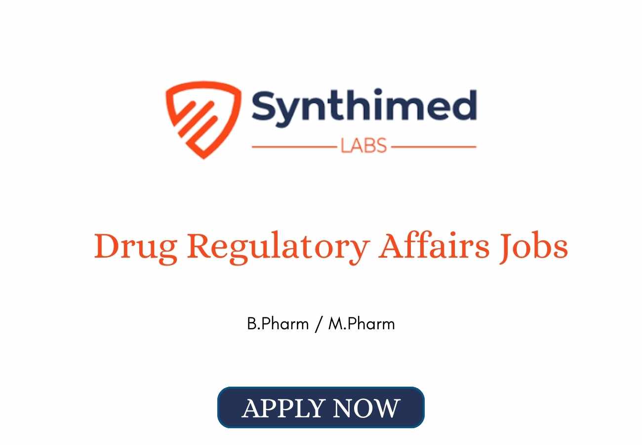 Drug Regulatory Affairs Jobs at Synthimed