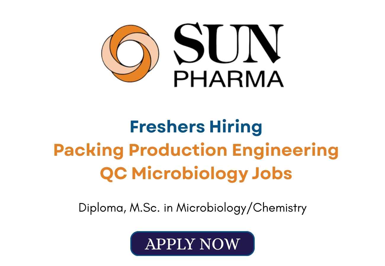 Sun Pharma Hiring Freshers