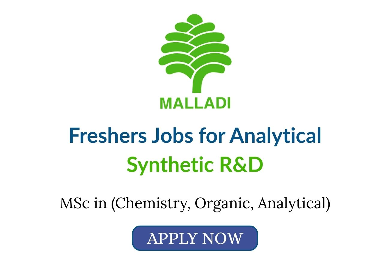 Freshers Jobs for Analytical Synthetic RD