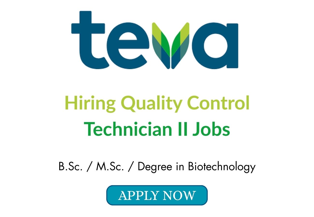 Teva Hiring Quality Control Technician II Jobs