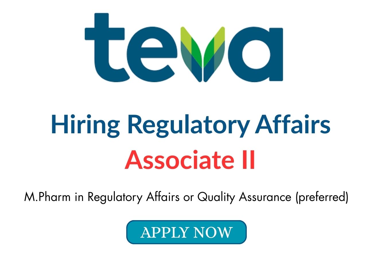 Teva Hiring Regulatory Affairs Associate II