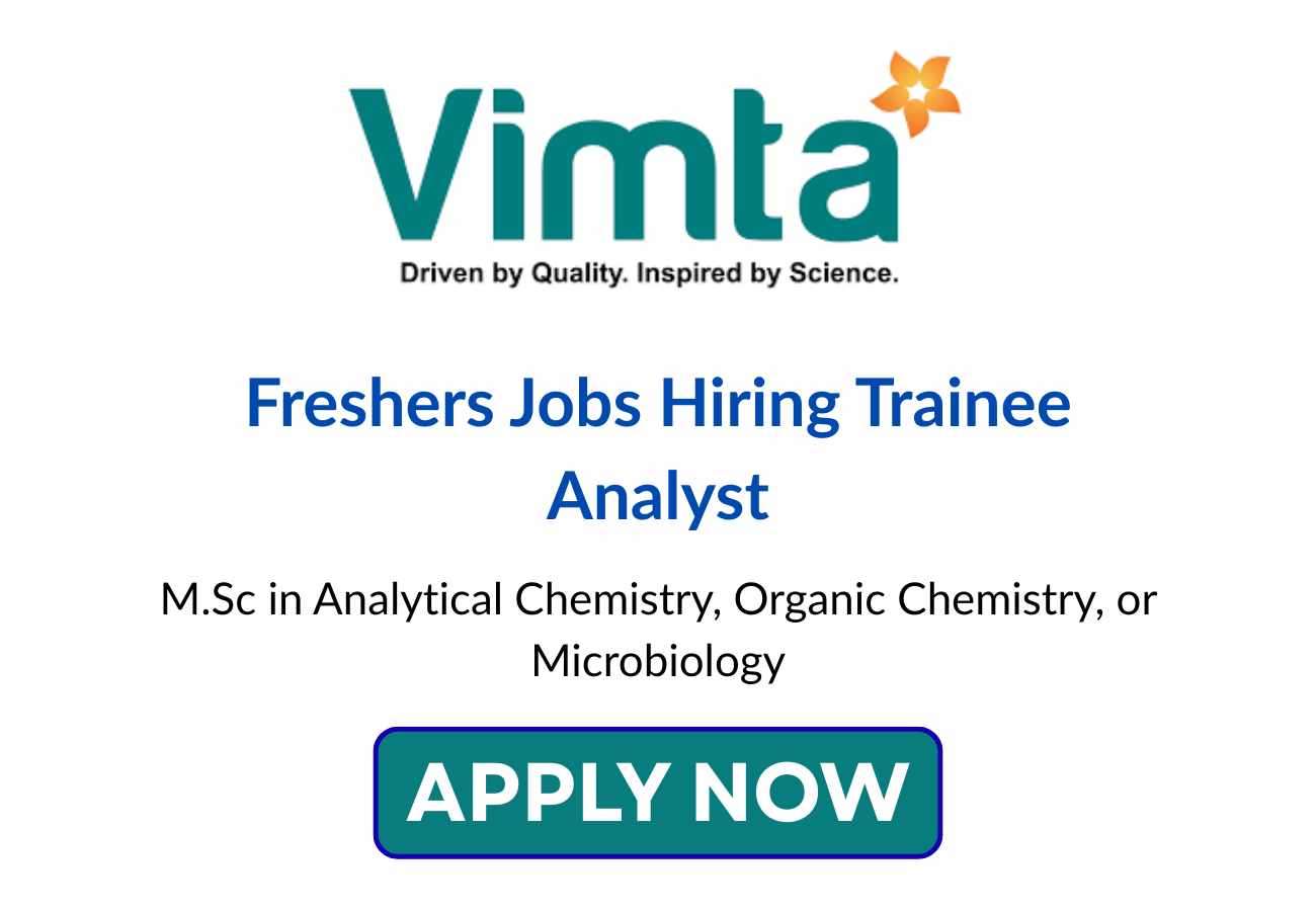 Freshers Jobs Vimta Labs Hiring Trainee Analyst