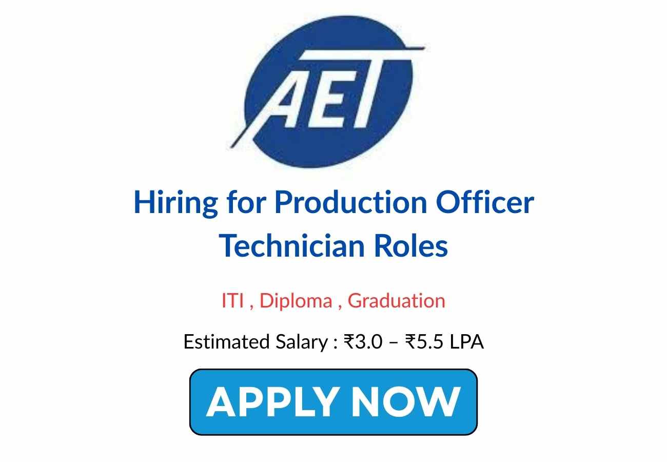 AET Laboratories Hiring for Production Officer