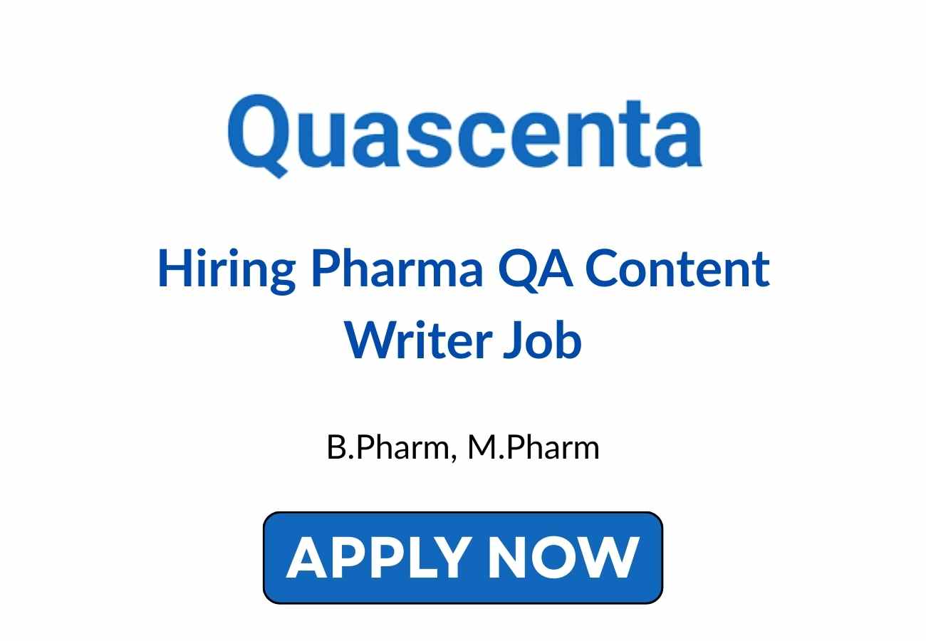 Quascenta Hiring Pharma QA Content Writer Job