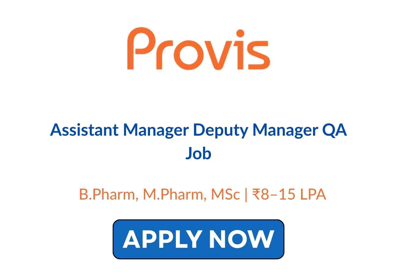 Assistant Manager Deputy Manager QA Job