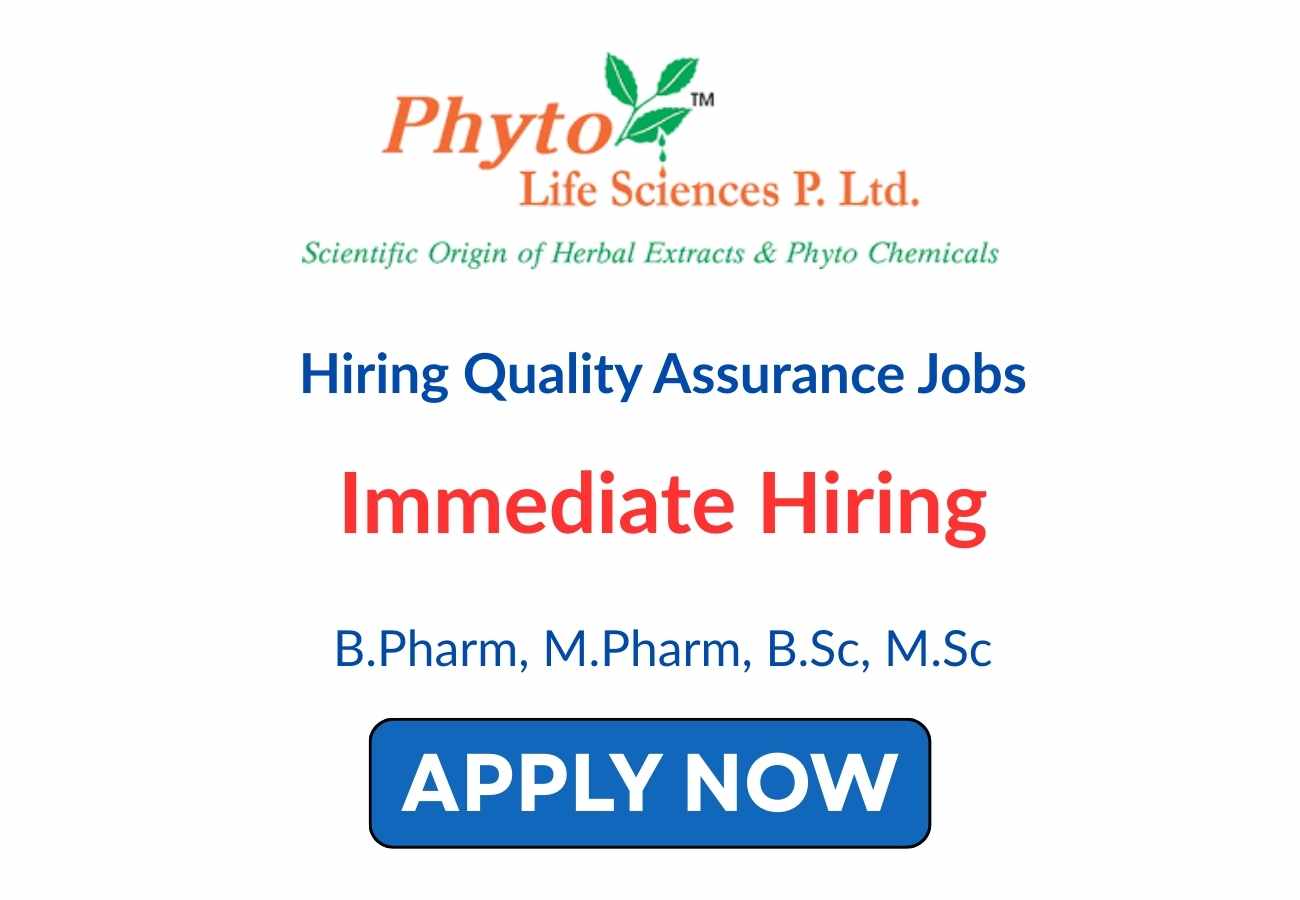 Phyto Life Sciences Hiring QA Jobs