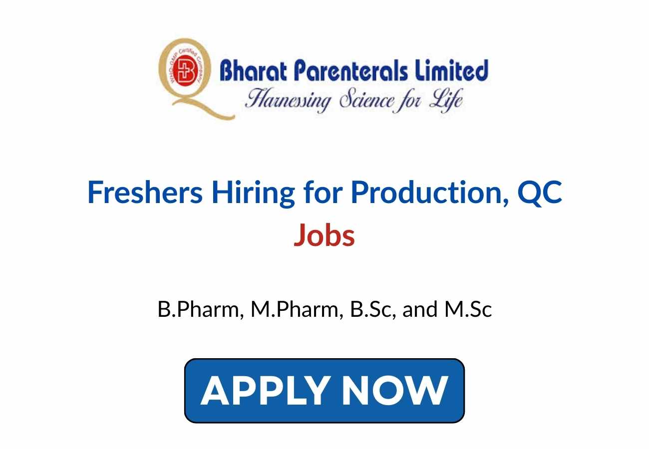 Freshers Hiring for Production QC Jobs