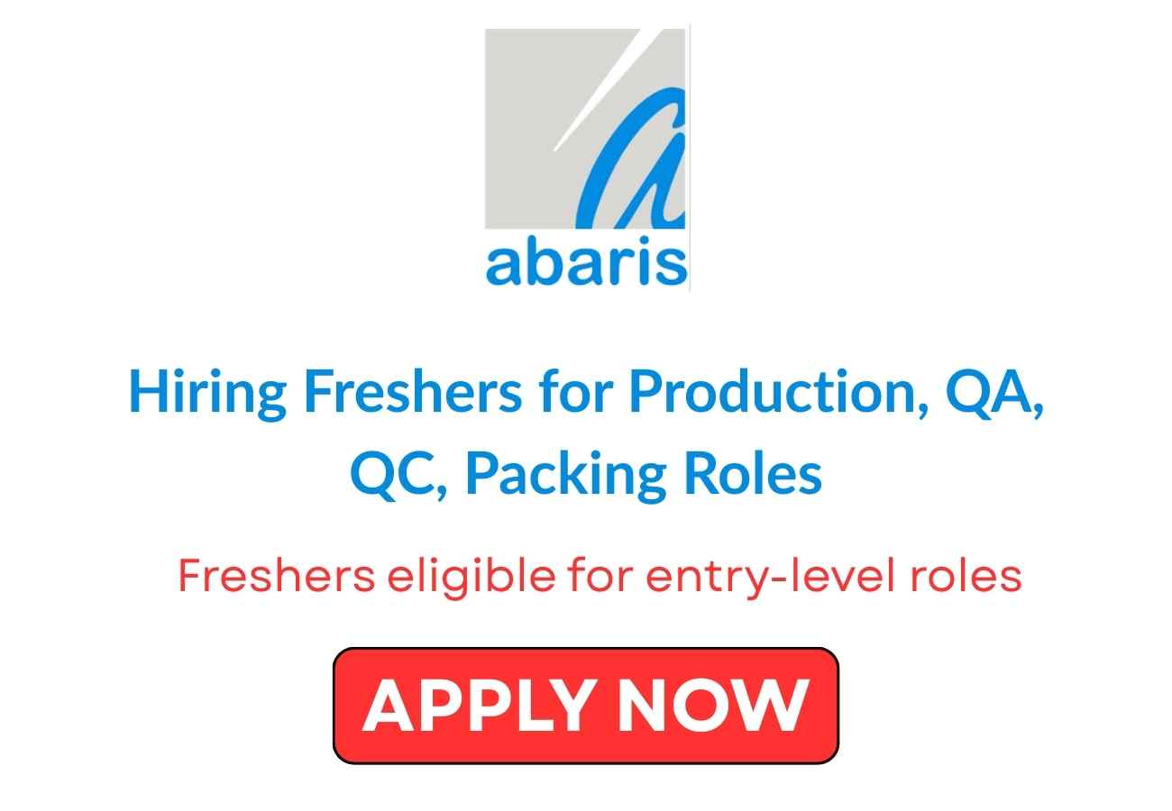 Hiring Freshers for Production QA QC Packing