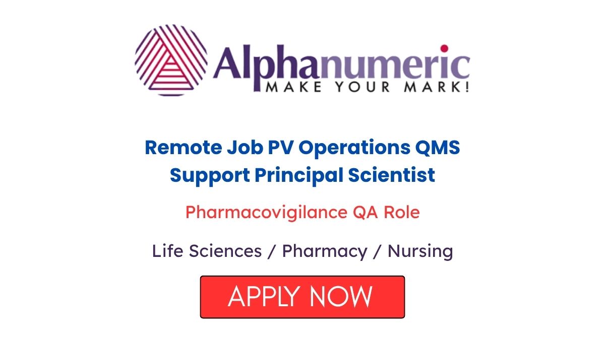 Remote Job PV Operations QMS Support