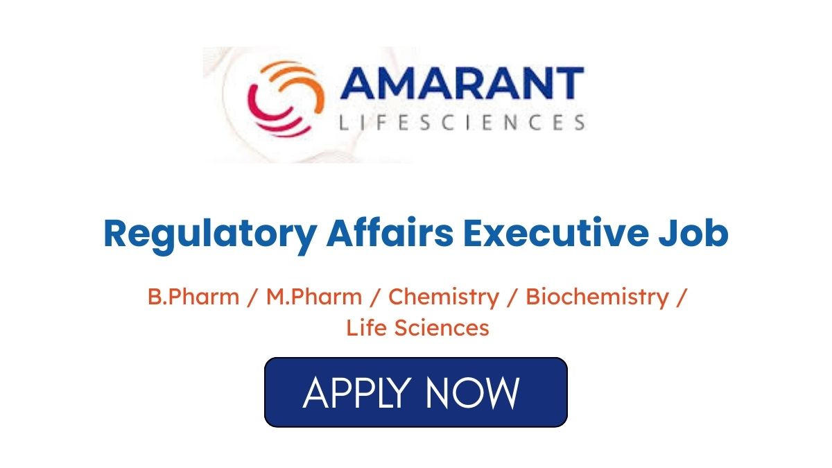 Regulatory Affairs Executive Job at Amarant