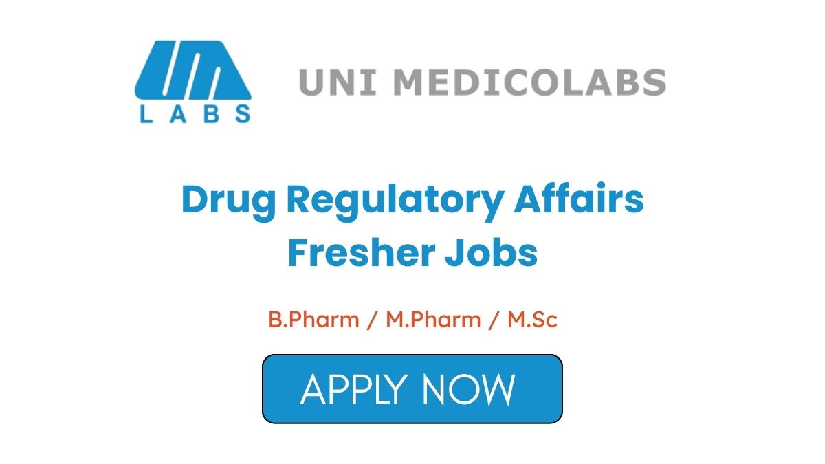 Drug Regulatory Affairs Fresher Jobs