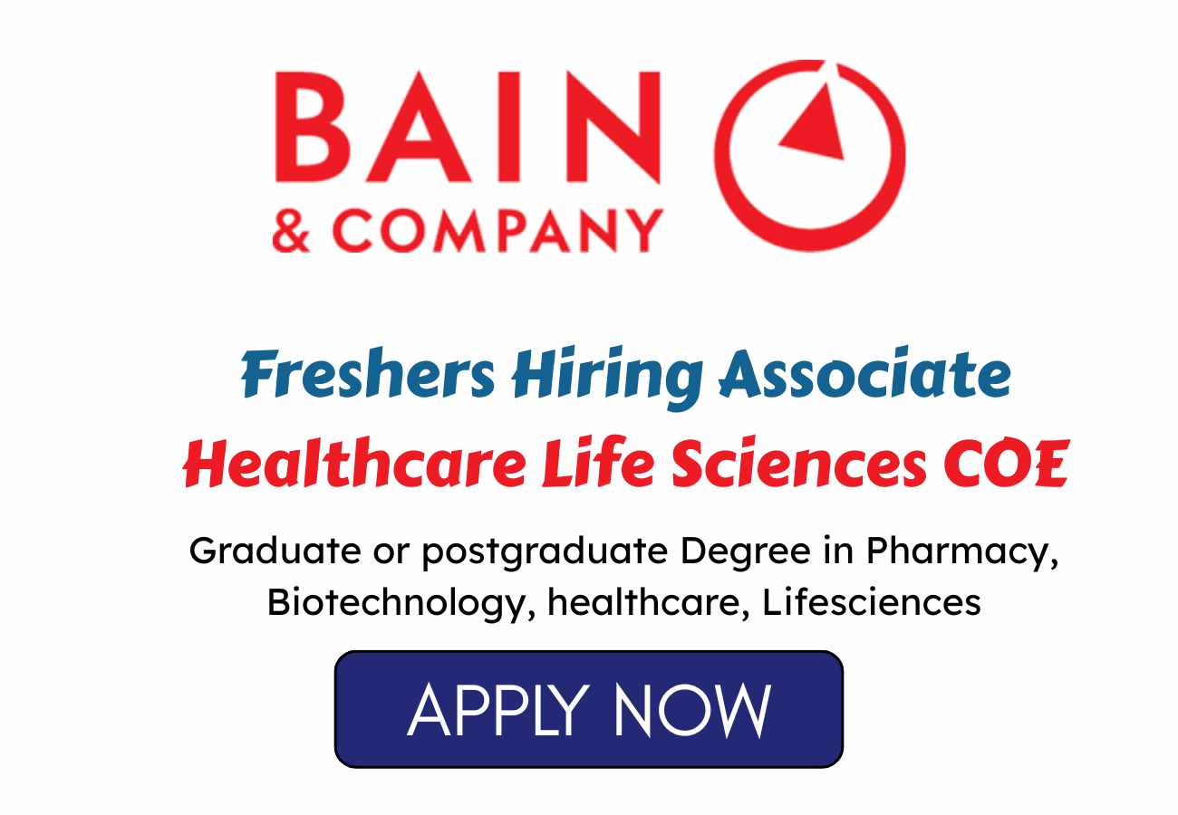 Bain Freshers Hiring Associate Healthcare