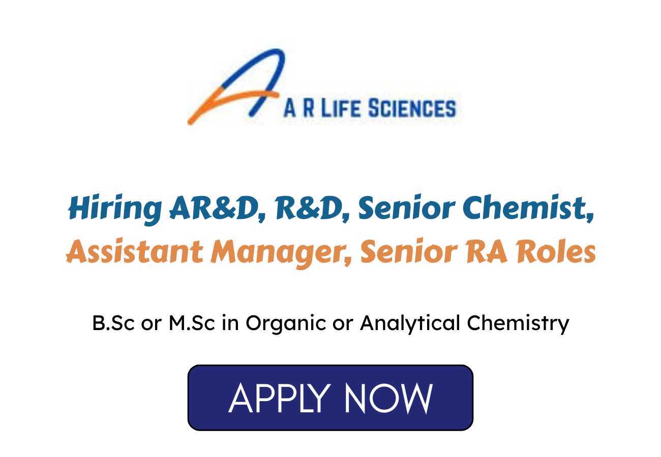 Life Sciences Hiring ARD RD Senior Chemist