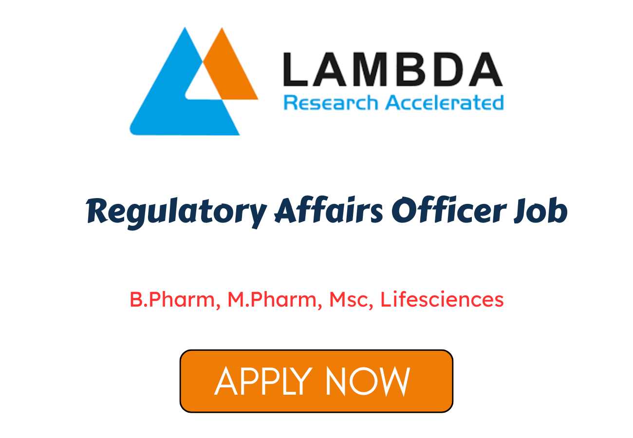 Regulatory Affairs Officer Job in Ahmedabad