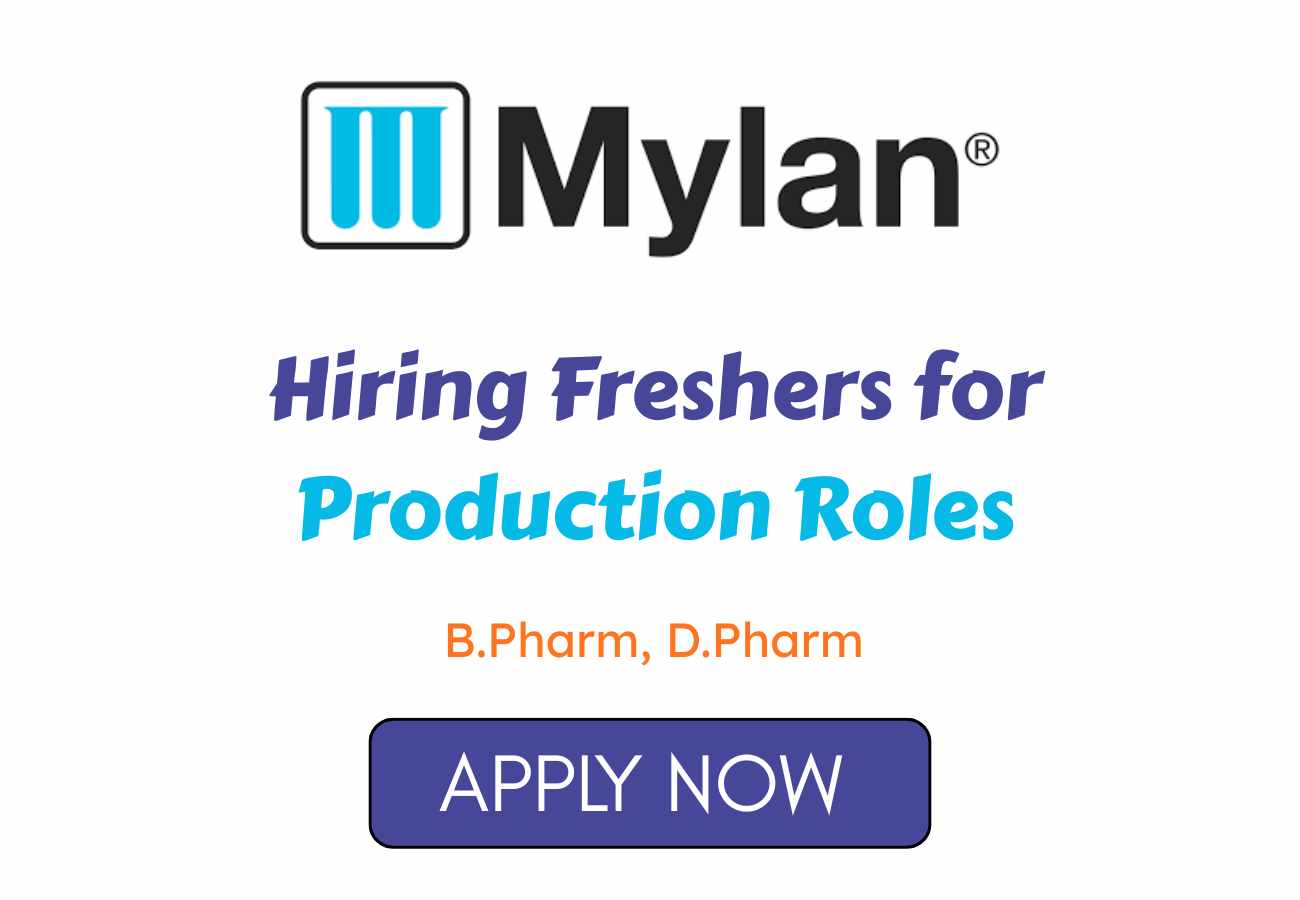 Hiring Freshers for Production Roles