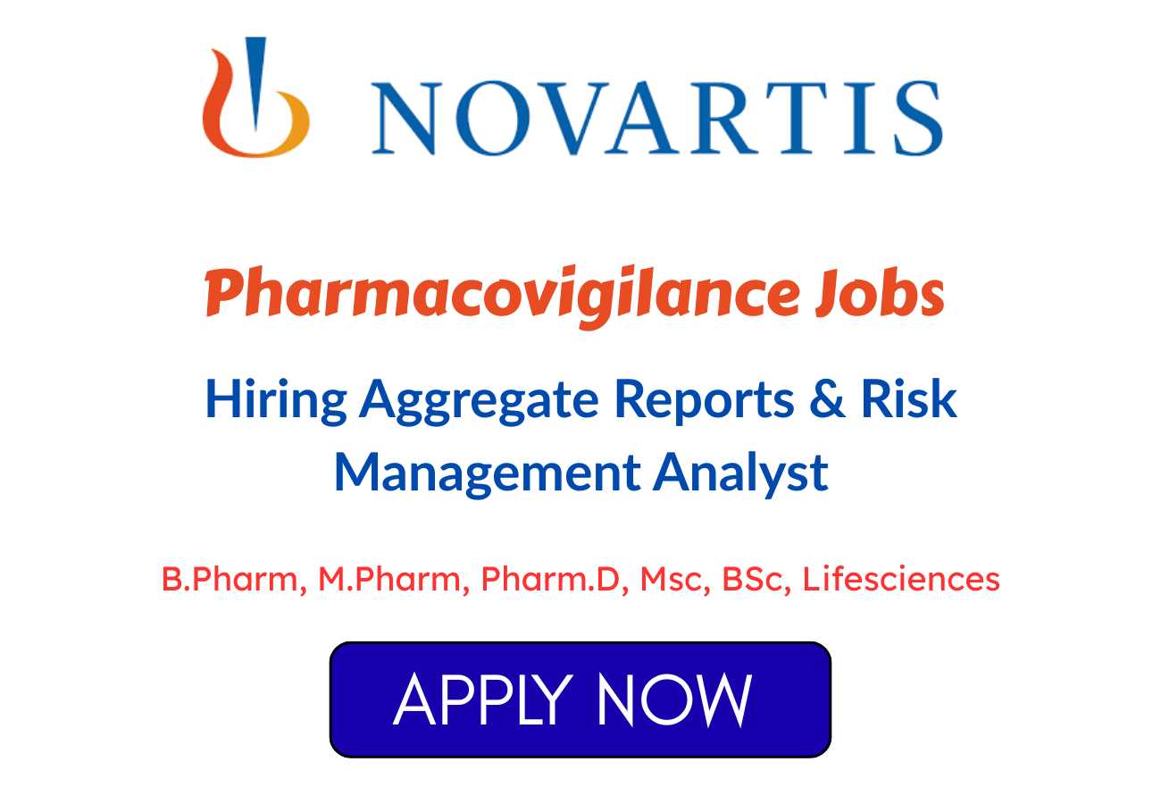 Novartis Hiring Pharmacovigilance Jobs