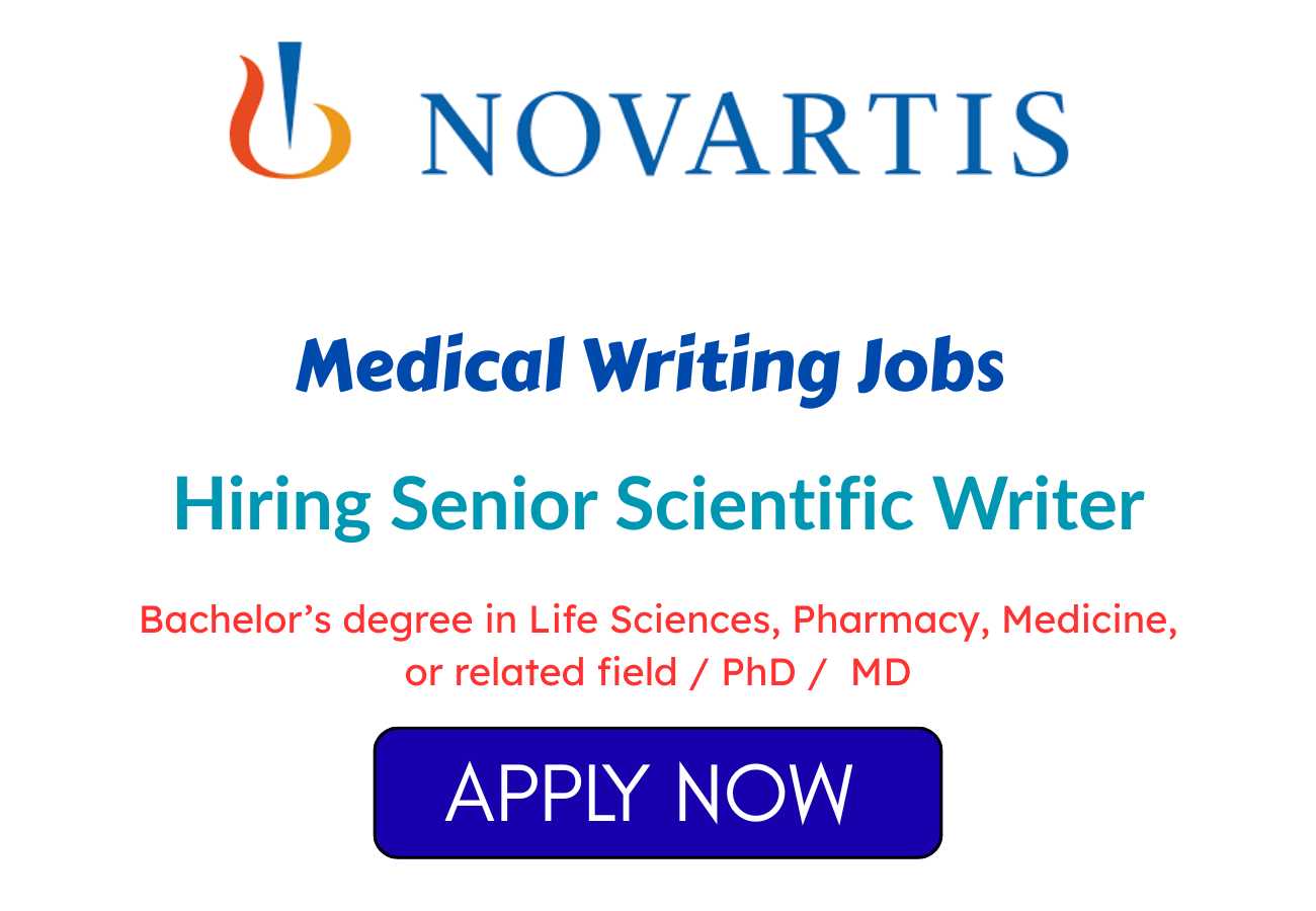 Novartis Hiring Senior Scientific Writer Job