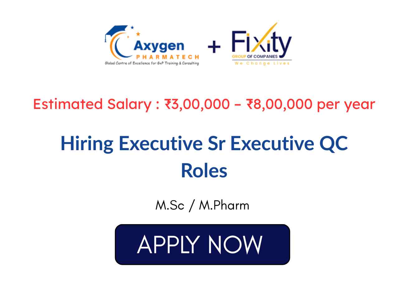 Hiring Executive Sr Executive QC Roles
