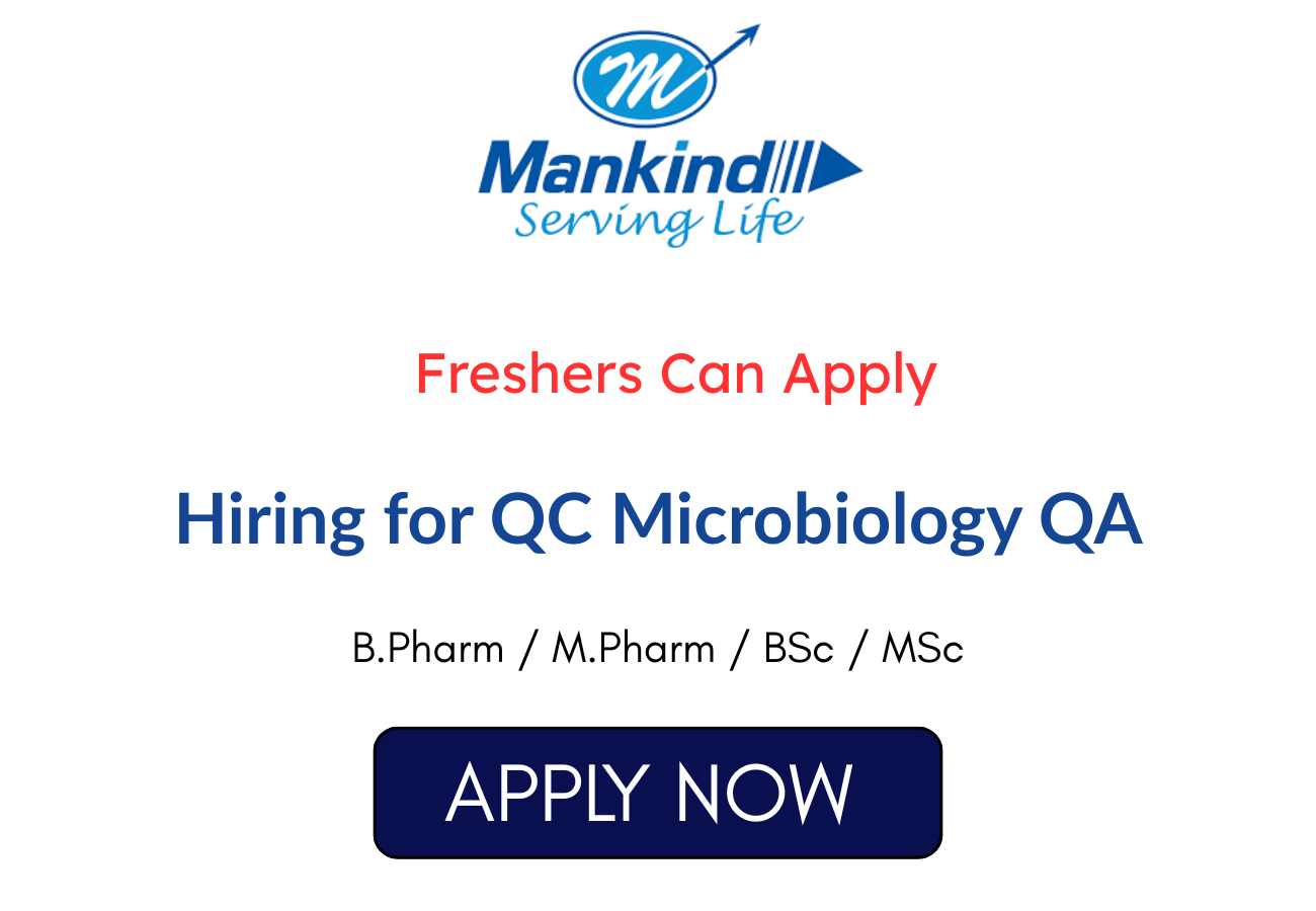 Freshers Hiring for QC Microbiology QA