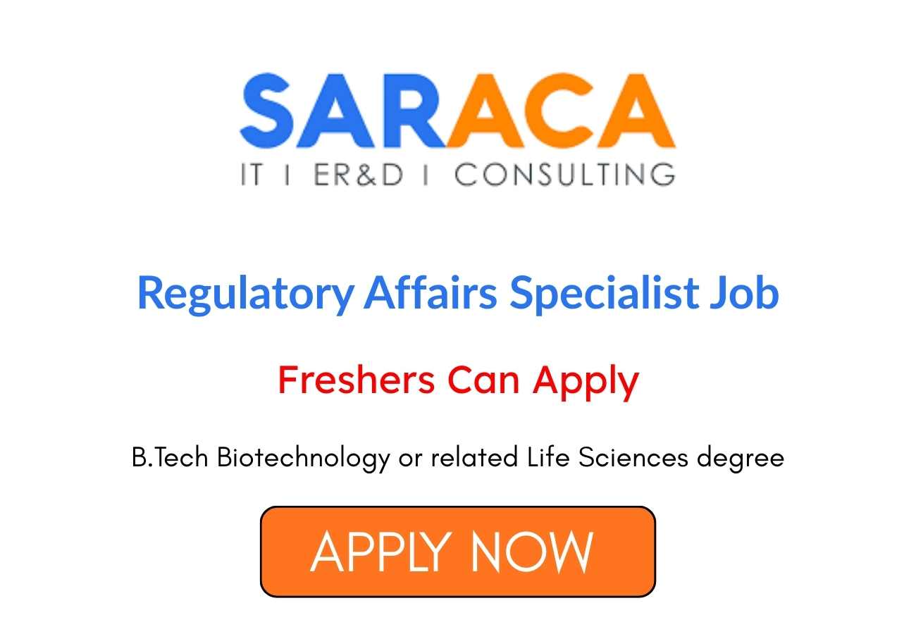 Regulatory Affairs Specialist Fresher Job