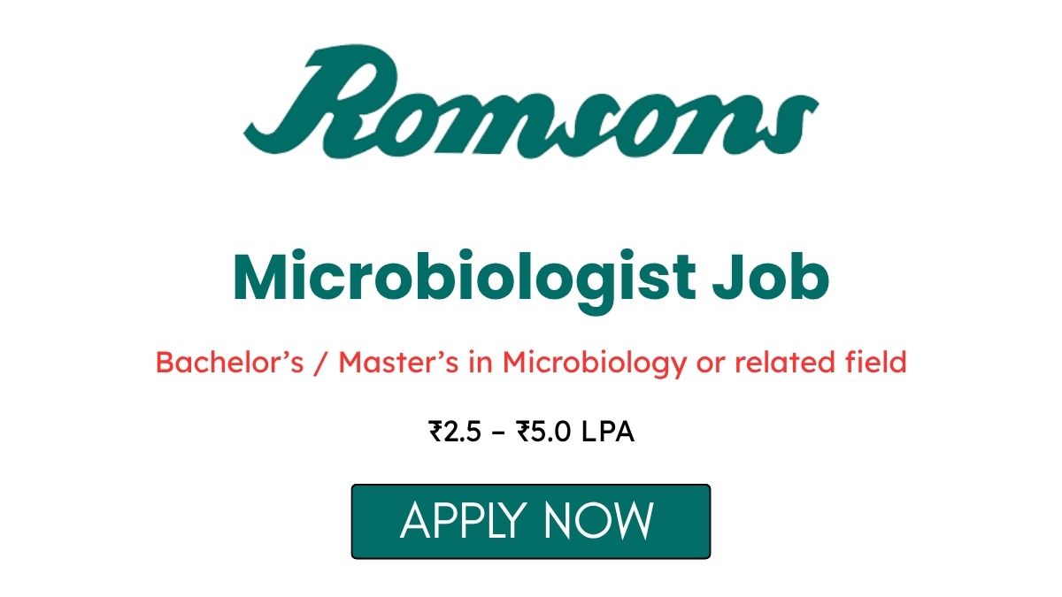Microbiologist Job at Romsons Medical