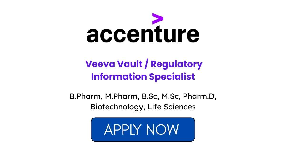 Accenture hiring Veeva Vault RIM Specialist Job