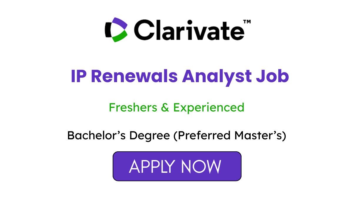 IP Renewals Analyst Job at Clarivate