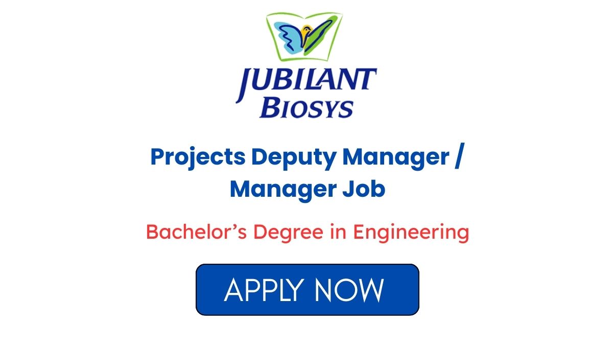 Projects Manager Job at Jubilant Biosys