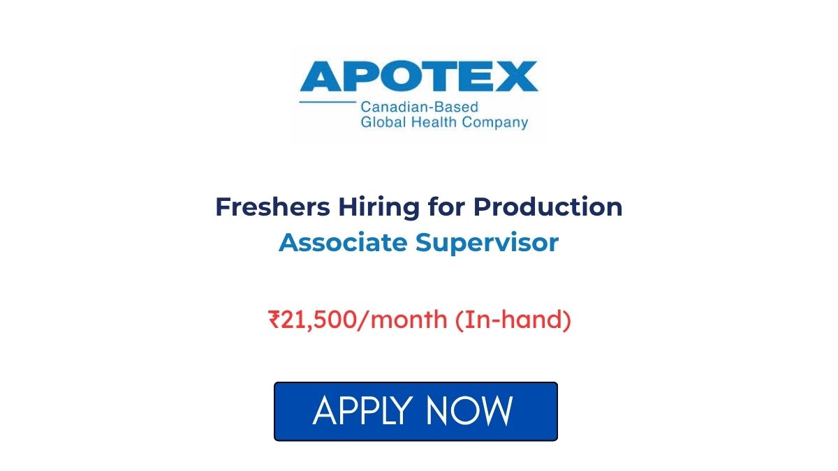 Freshers Hiring for Production Associate Supervisor