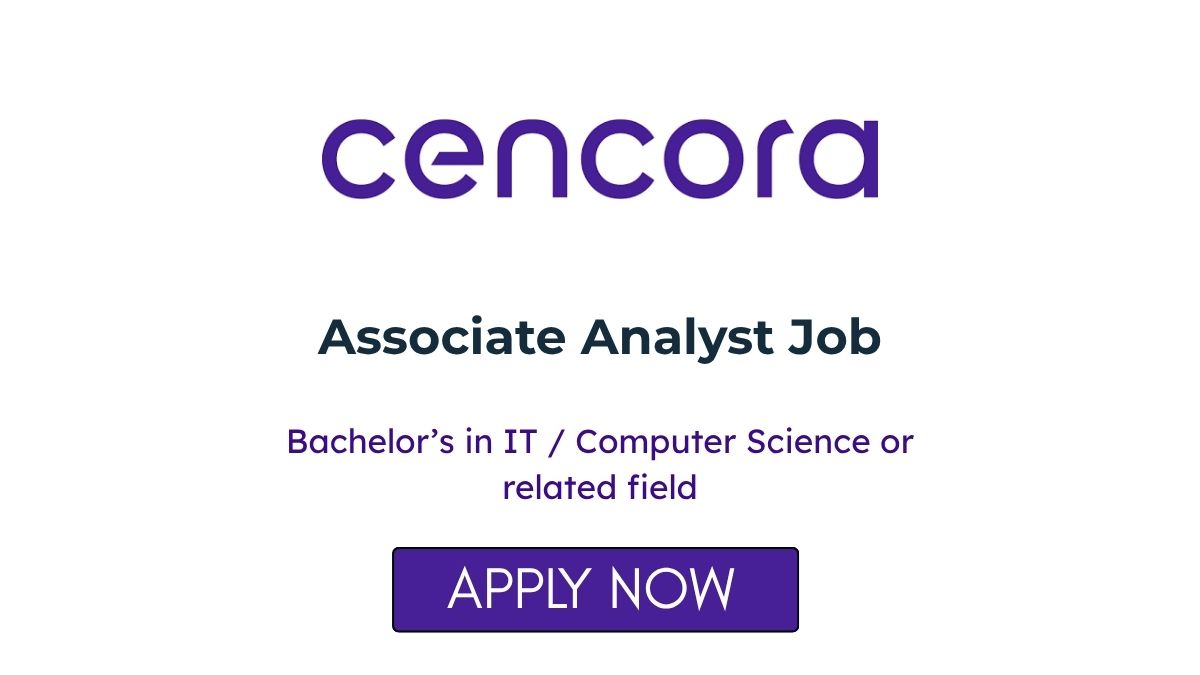 Associate Analyst Job at Cencora Apply Now